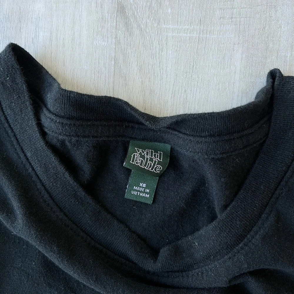 WILD FABLE Short Sleeve Crew Neck Classic Black T-Shirt Size XS - Picture 4 of 5